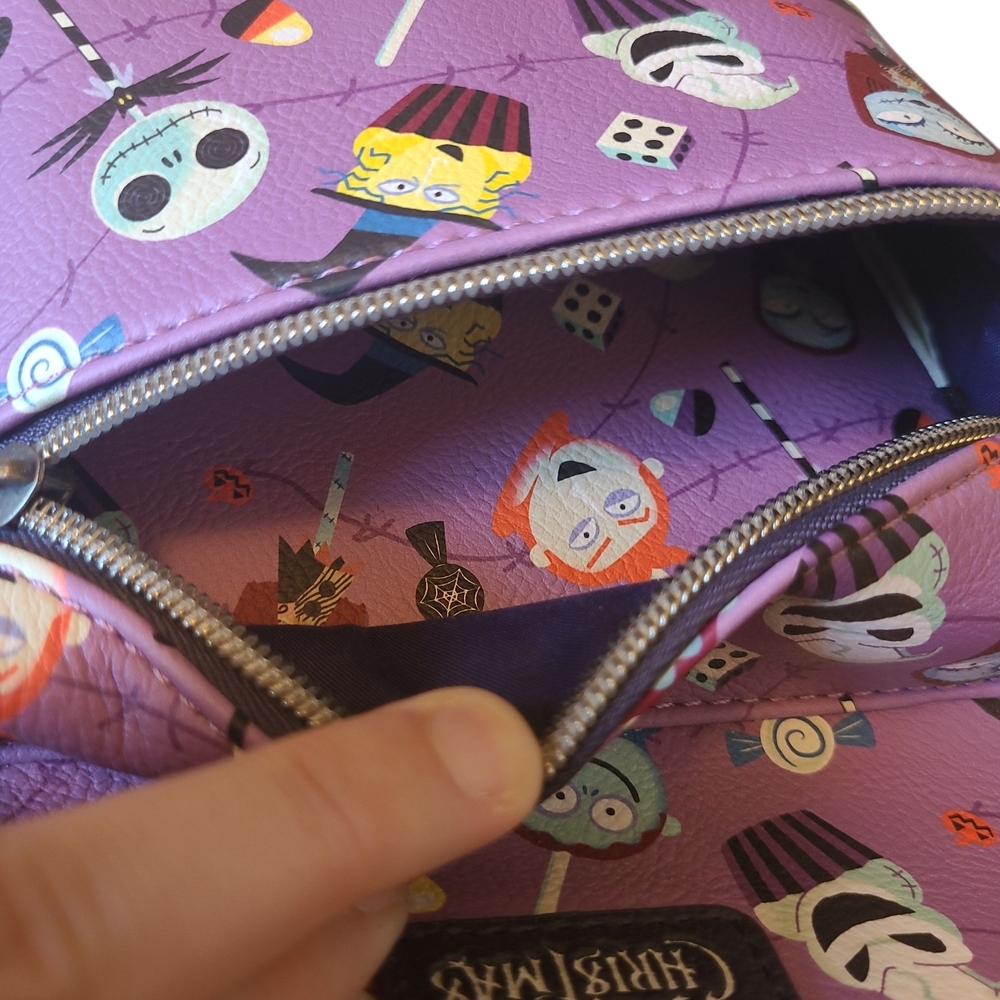 NWT Disney Nightmare Before Christmas Purple Loungefly Mini Backpack - Picture 7 of 7